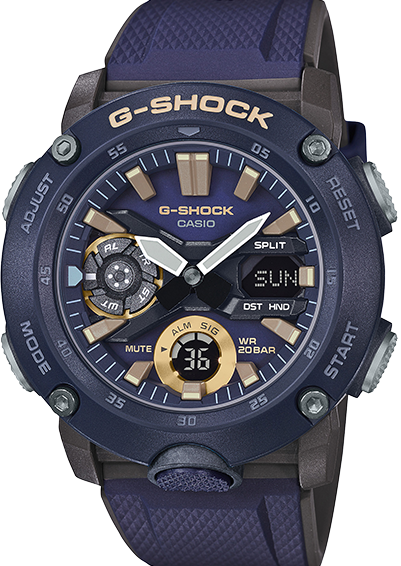 萬年鐘錶 - G-SHOCK  碳纖維核心系列電子錶   GA-2000-2A  錶徑 : 48.7 mm