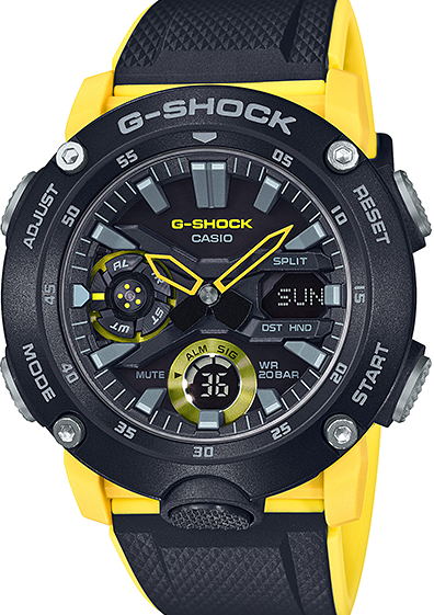 萬年鐘錶 - G-SHOCK  碳纖維核心系列電子錶  GA-2000-1A9  錶徑 : 48.7 mm