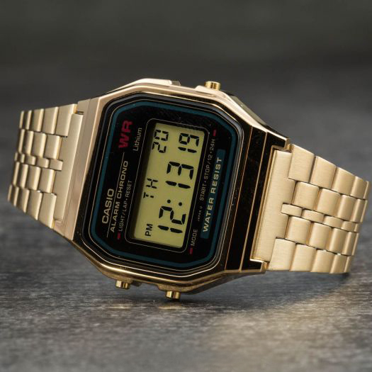 Casio A159WGEA-1 中裝 金色方形復古跳字錶 (日本製)