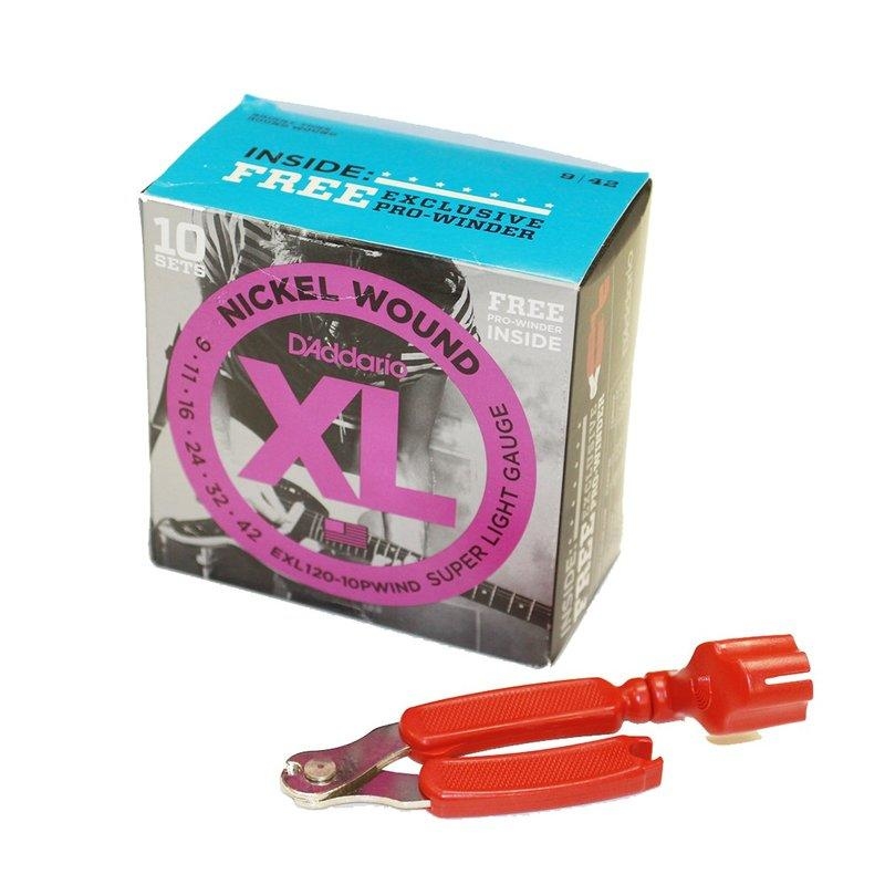 電吉他弦(09-42) 美國D'addario EXL120-10P 一組10套 送原廠捲弦器