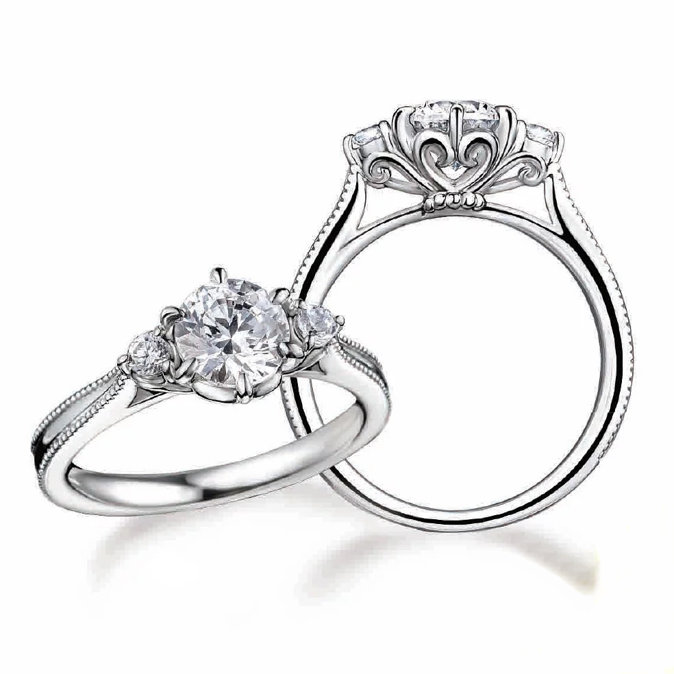 18K白金天然鑽石戒指托