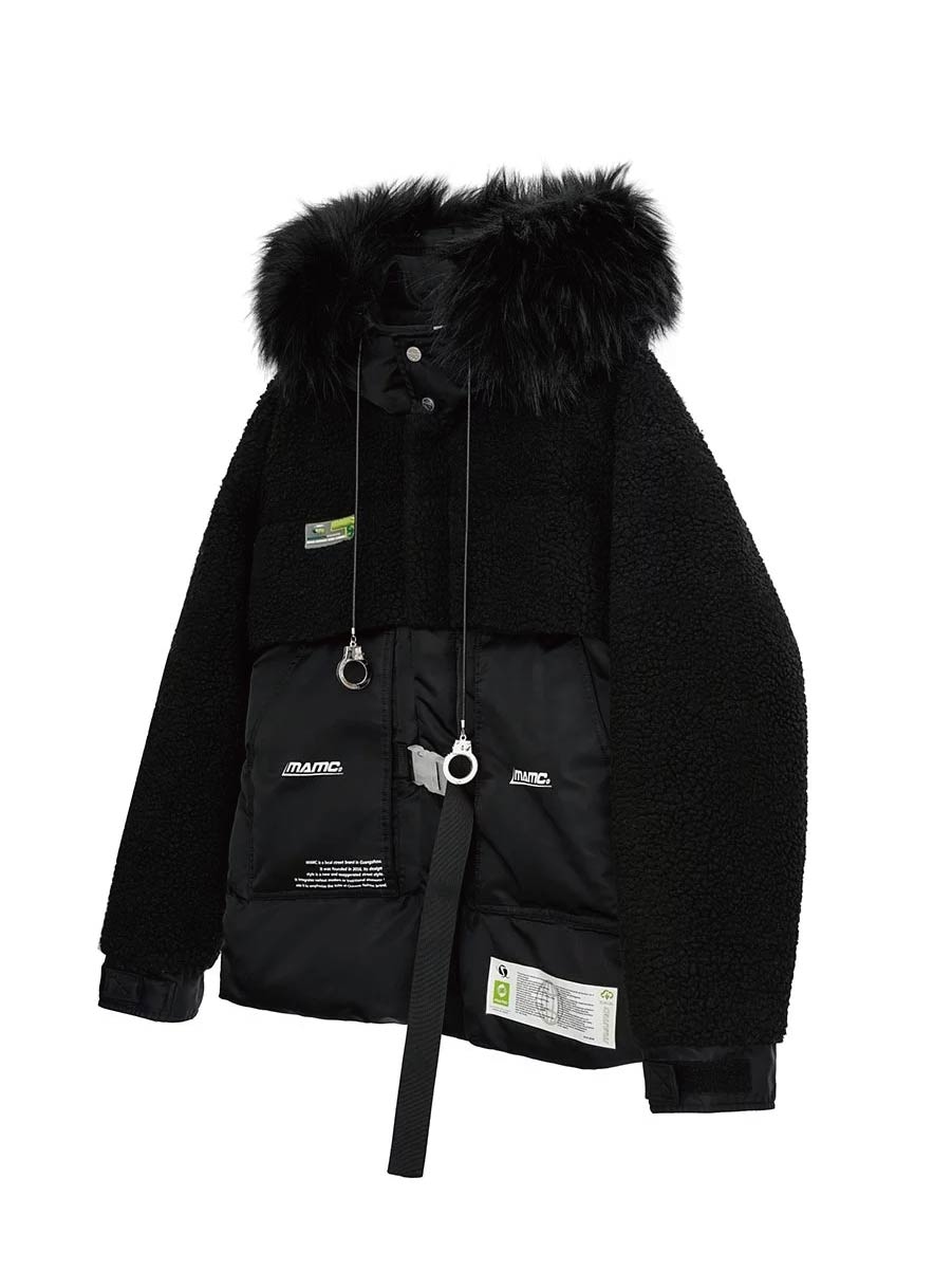 【 MAMC | CASHMERE STITCHING COAT 羊羔絨拼接外套 】