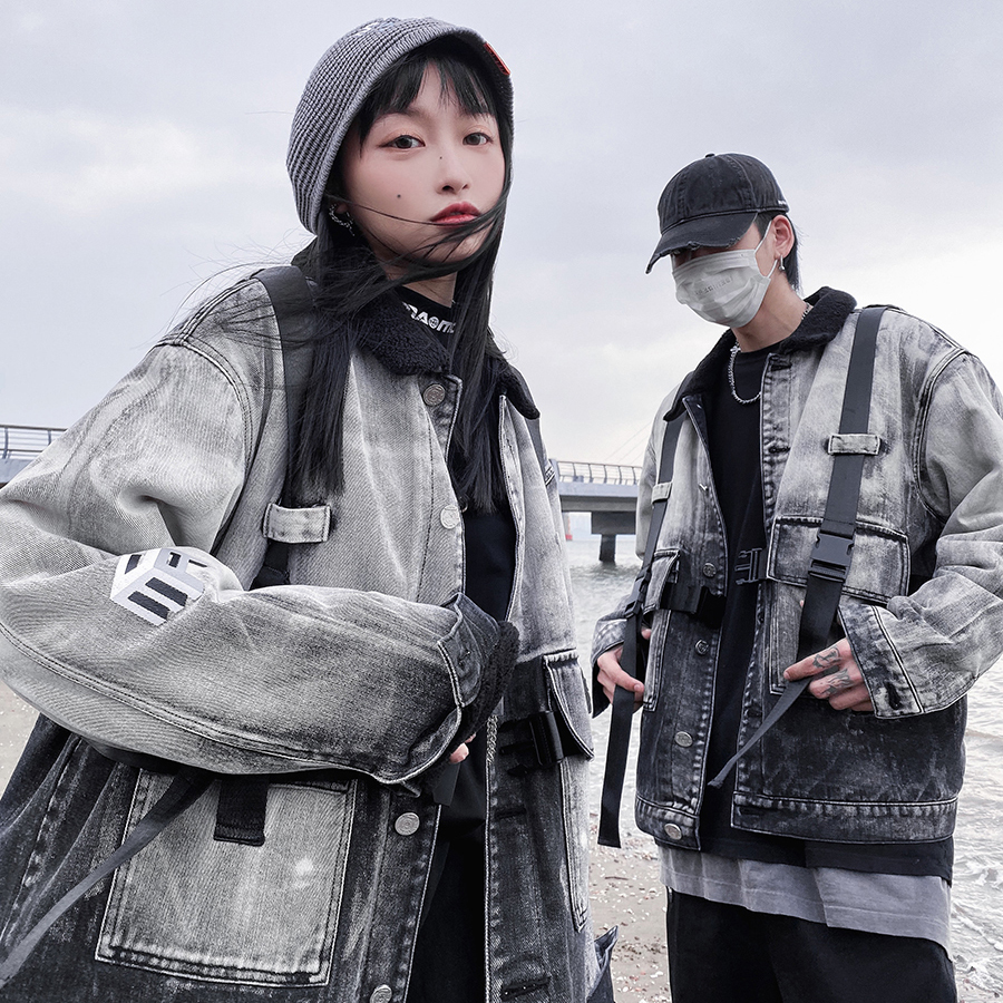 【 MAMC | STRAP DANING COAT 背帶水墨牛仔外套 】