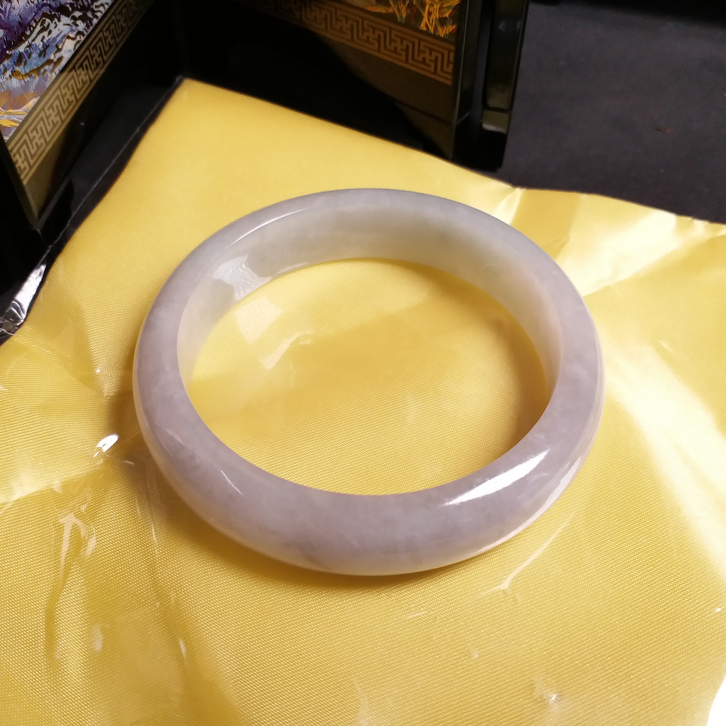 冰糯春彩福鐲 57mm, 天然翡翠A玉, 緬甸玉, Jade, Jadeite