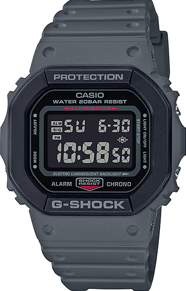 萬年鐘錶 - G-SHOCK  大象灰 防震電子錶  DW-5610SU-8