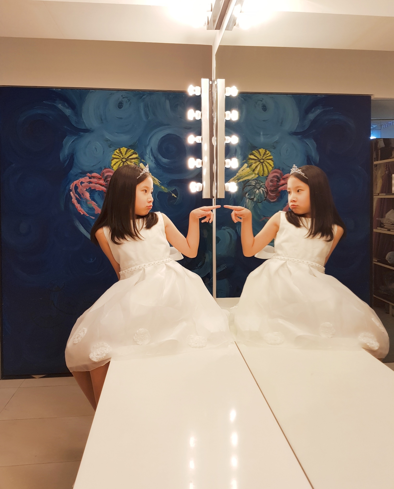 優雅花朵歐根紗小禮服