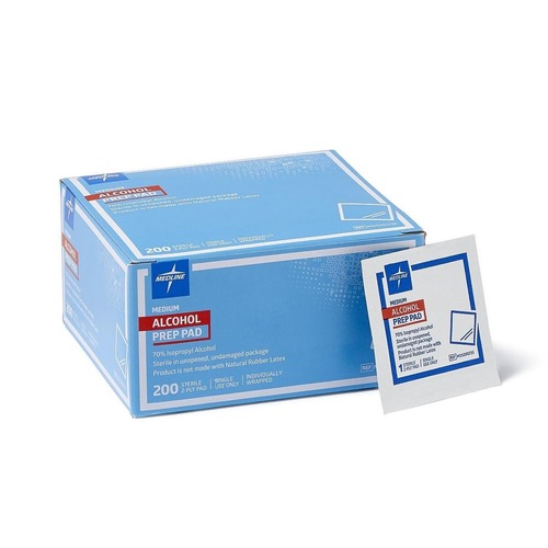 Medline Sterile Medium Prep Pads 70 Isopropyl Alcohol