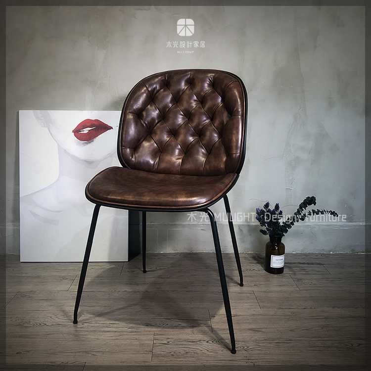 限時優惠-絕美拉扣皮革蛋型餐椅(剩1張)