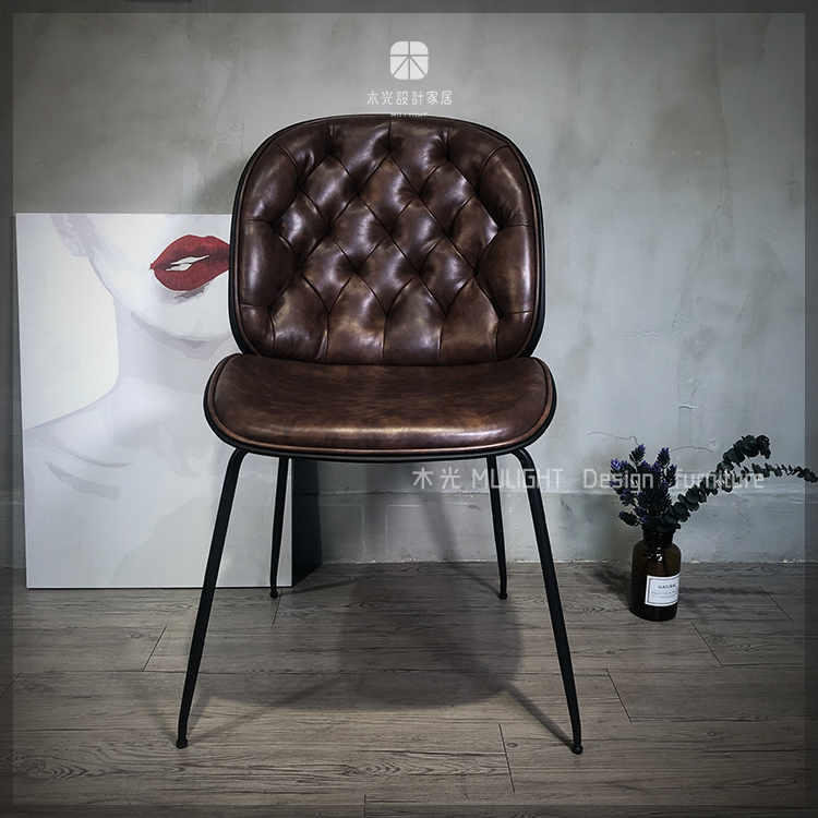 限時優惠-絕美拉扣皮革蛋型餐椅(剩1張)