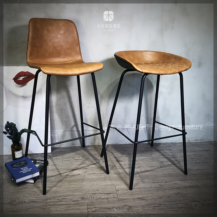 美式皮革系列高腳椅