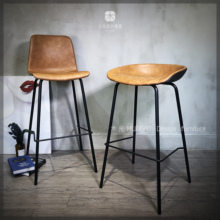 美式皮革系列高腳椅