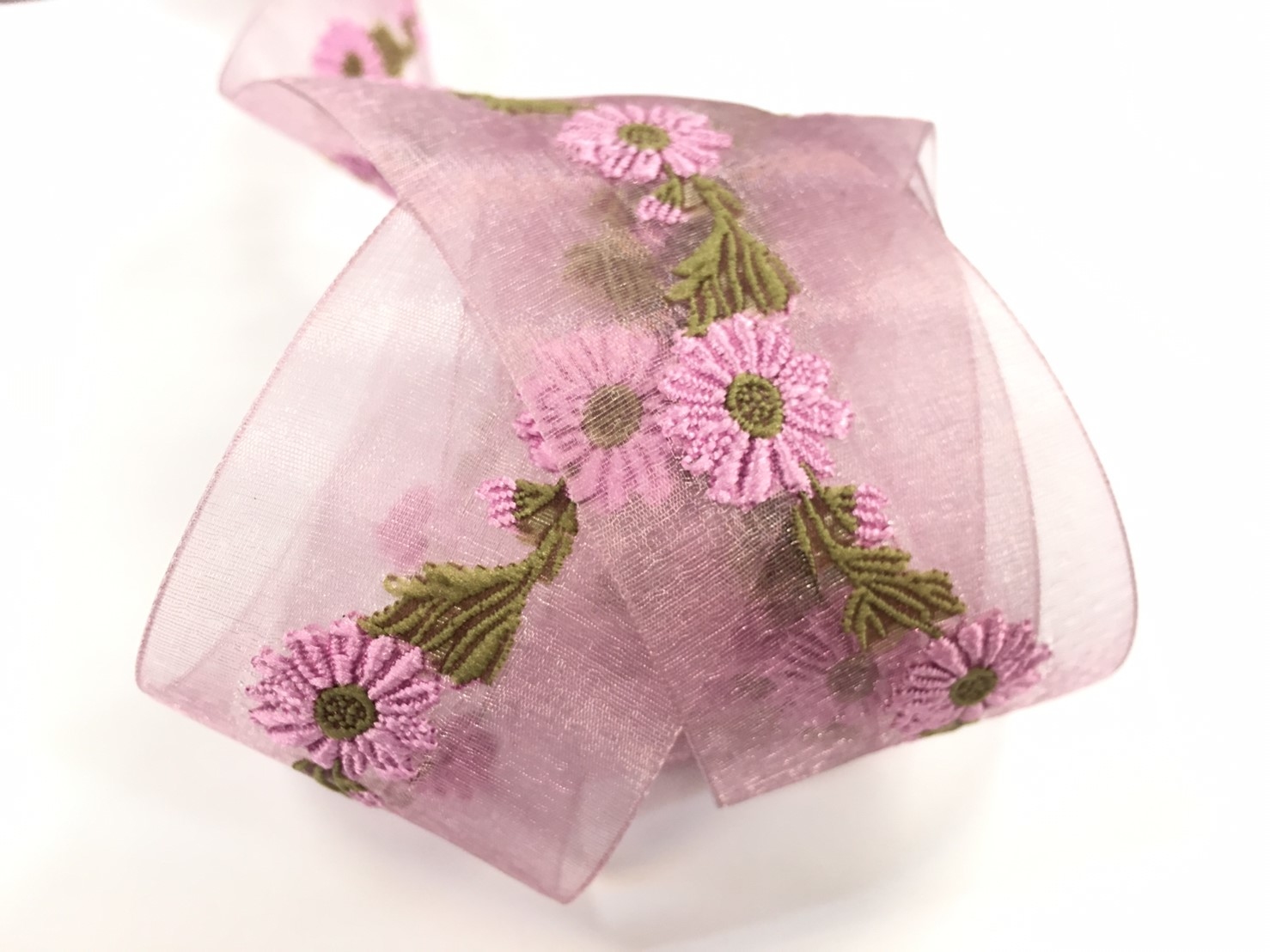 太陽花/刺繡網紗提花/38mm