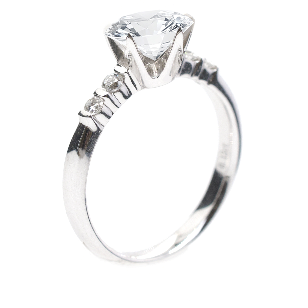 18k 白金天然鑽石戒指托(RSAHK03WG29)