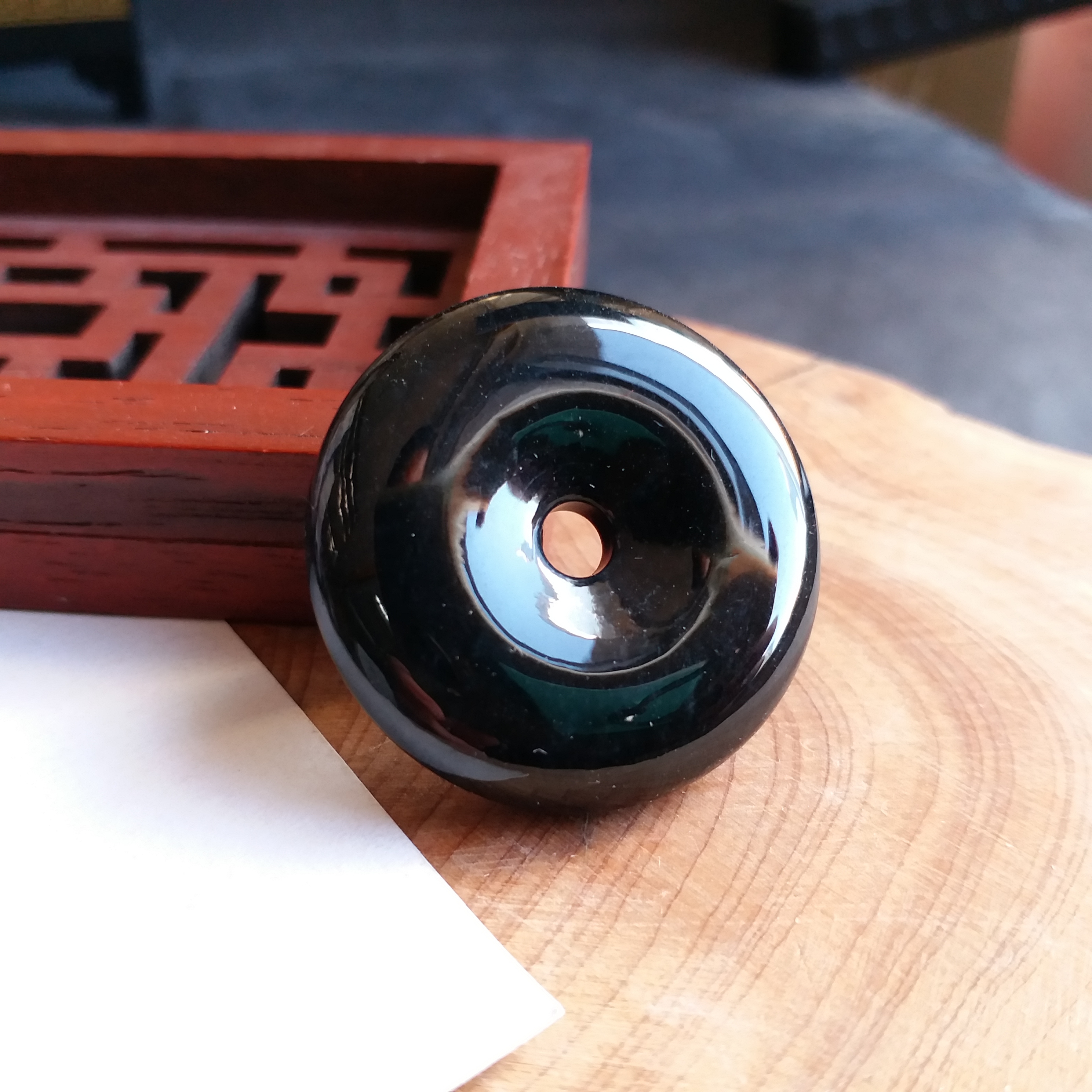 J989  墨翠平安扣 (32.9mm直徑)