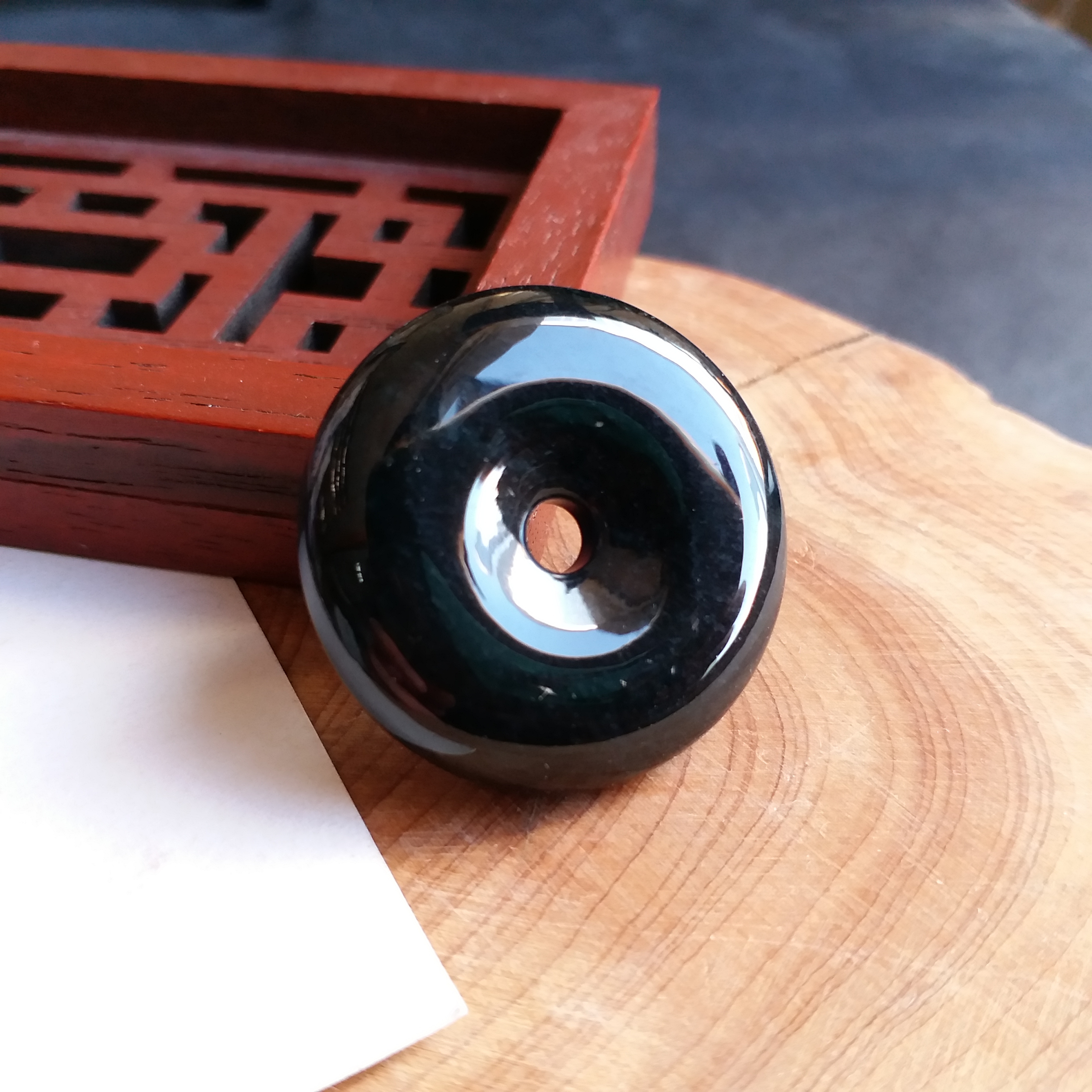 J989  墨翠平安扣 (32.9mm直徑)