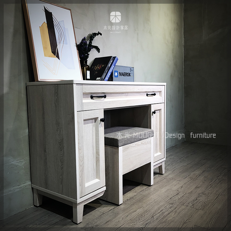 Dinah歐風木質收納化妝桌椅組