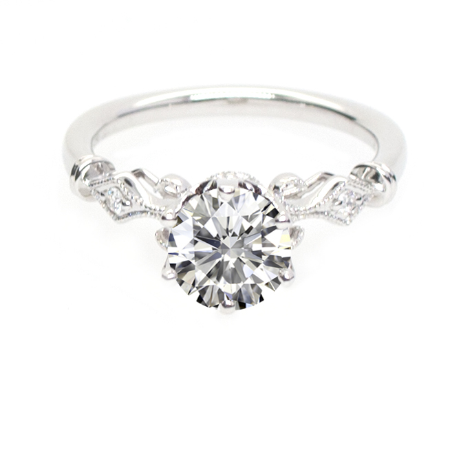 18K白金天然鑽石皇冠戒指托 (M11RYA1401)