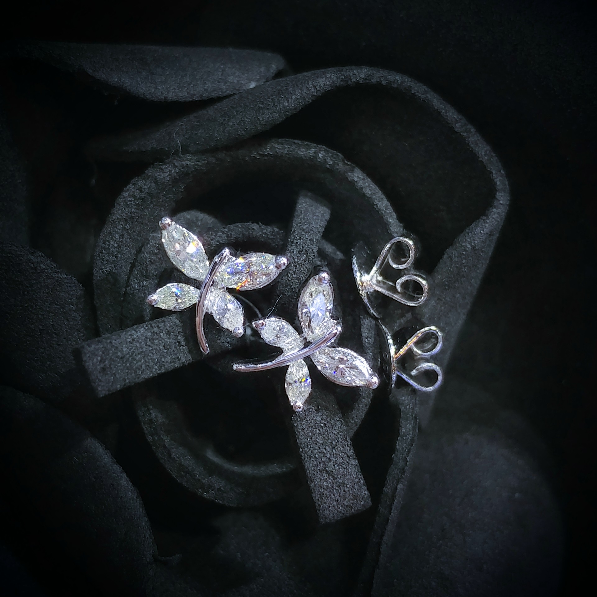 18K White Gold 0.33ct Marquise Diamond Earrings