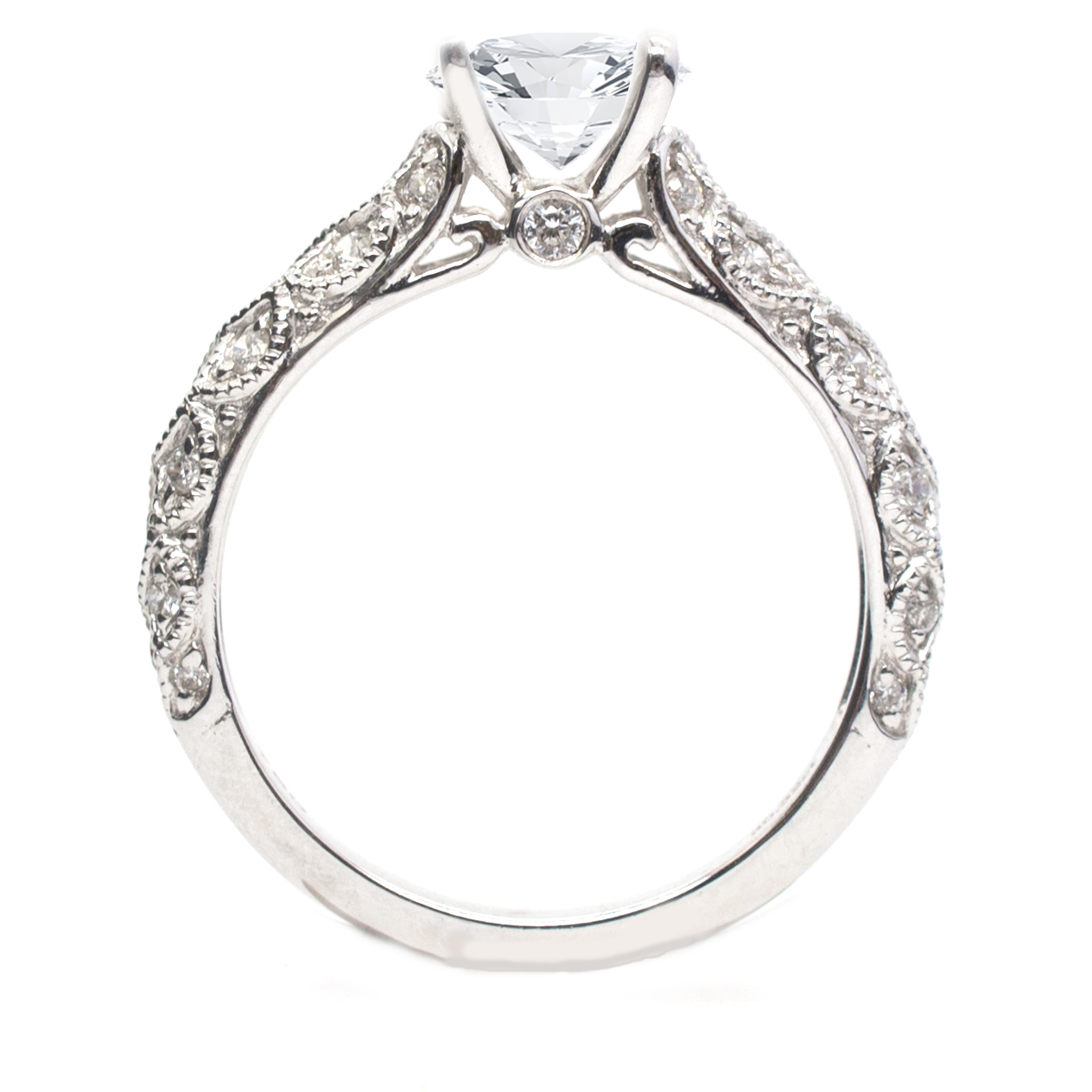 18K/750白金天然鑽石戒指托 (RS62HRY26)