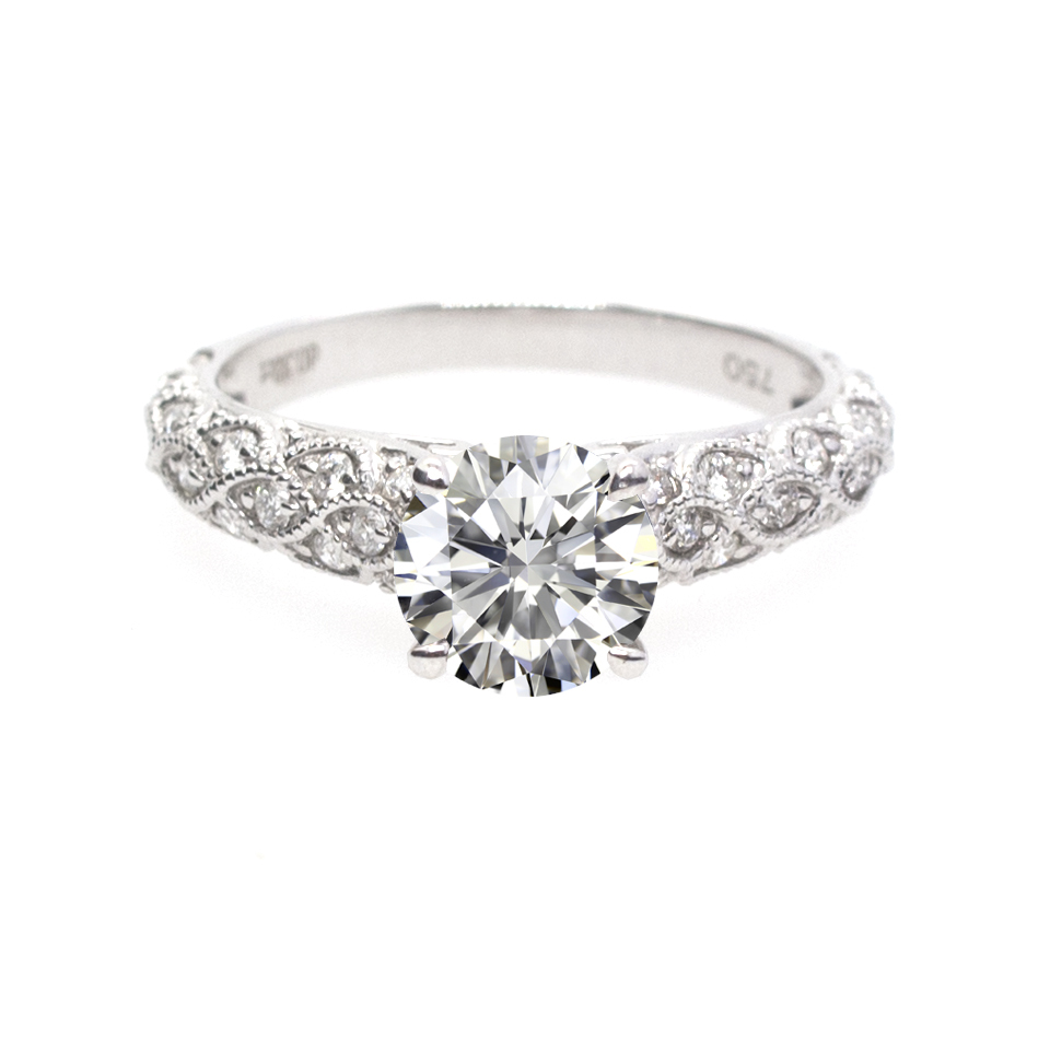 18K/750白金天然鑽石戒指托 (RS62HRY26)