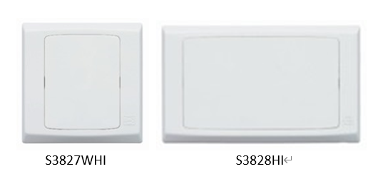 MK 空白掣面 S3827WHI S3828HI