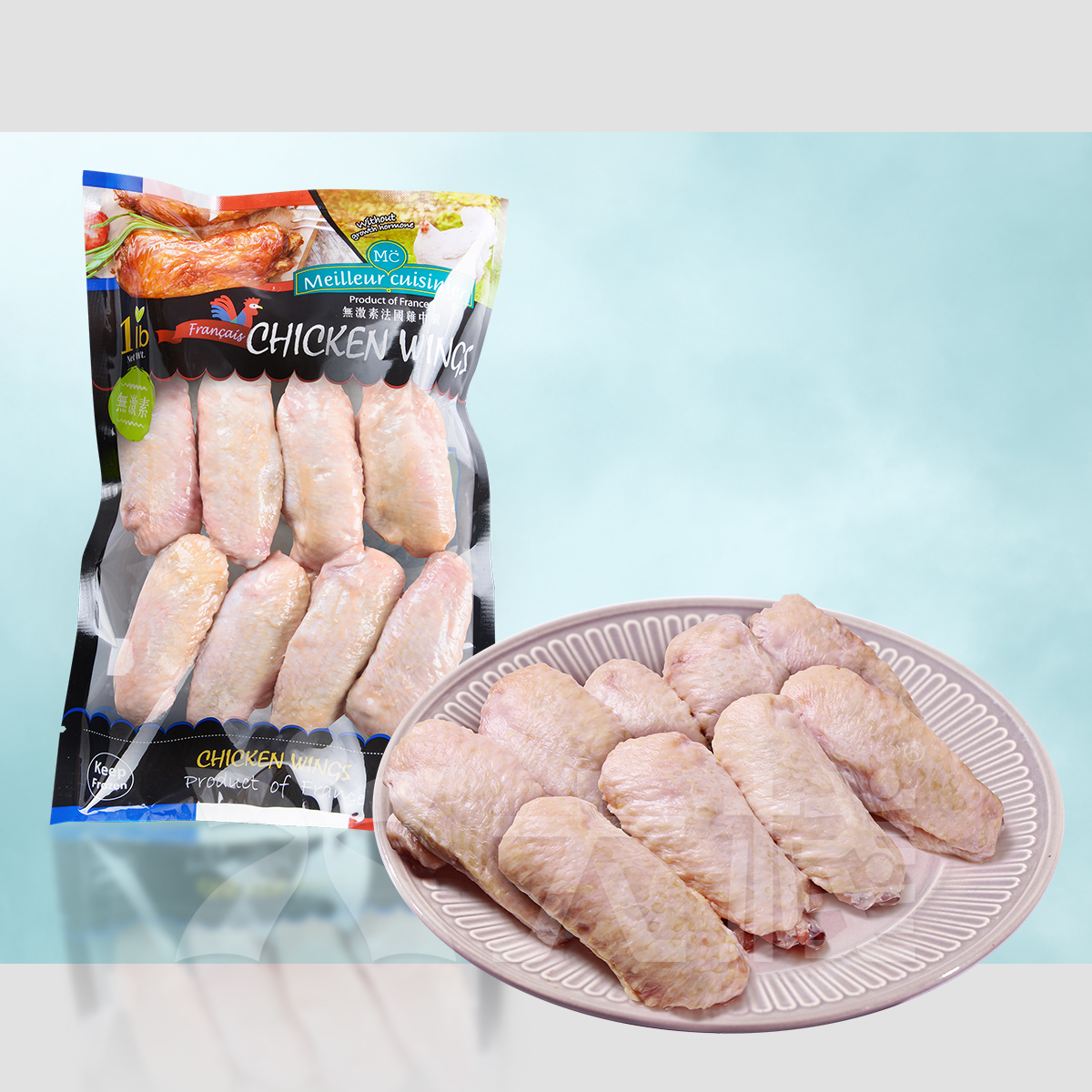 法國無激素雞翼 (1磅) - 蒜香味
