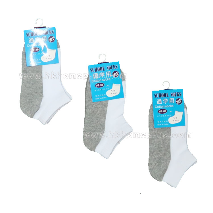 3對裝 憨生: 童裝雙色襪船 (16-18 至 22-24 碼)