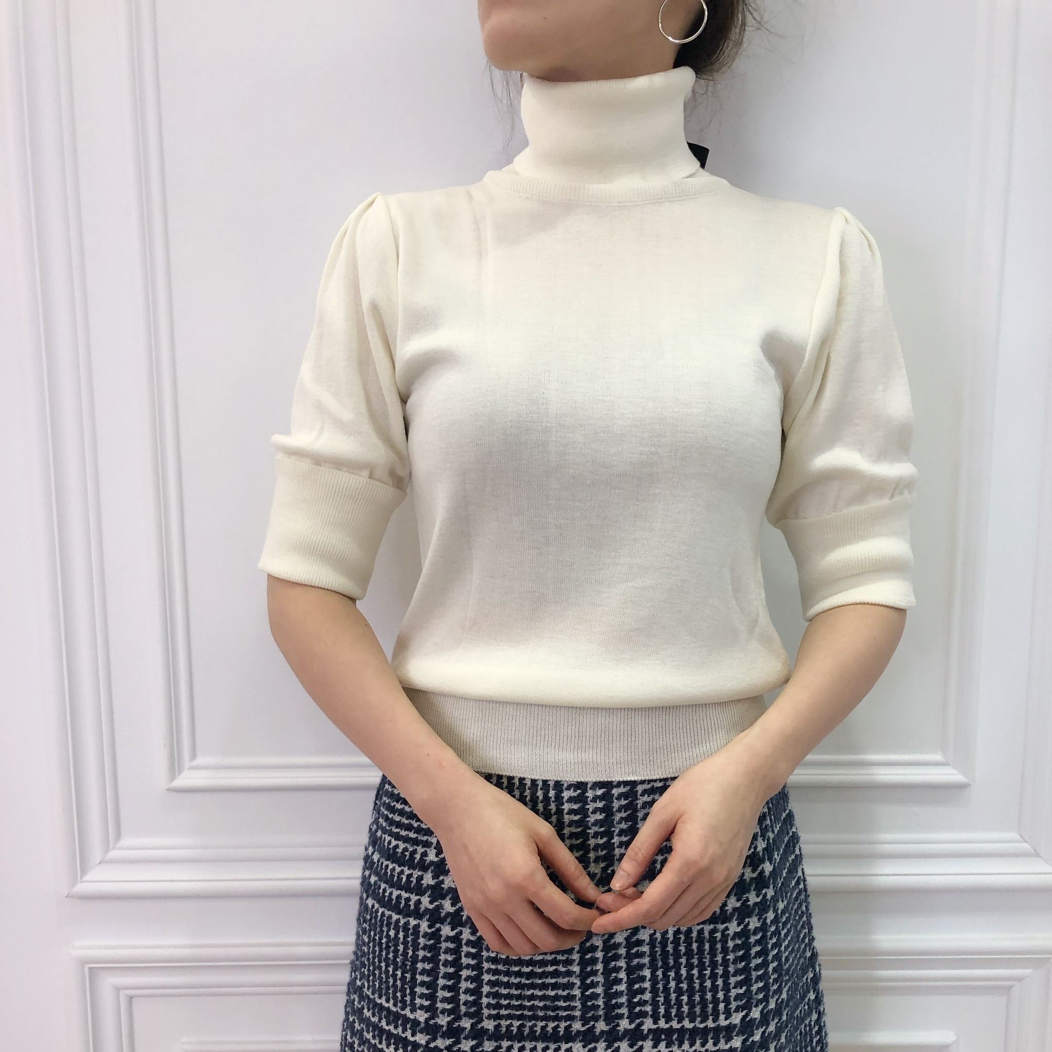 後蝴蝶結針織上衣