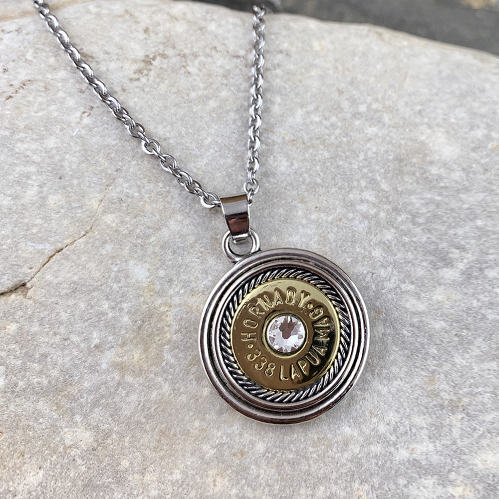 美國 Bullet - 338麥格農 狙擊槍子彈項鍊（水鑽版）