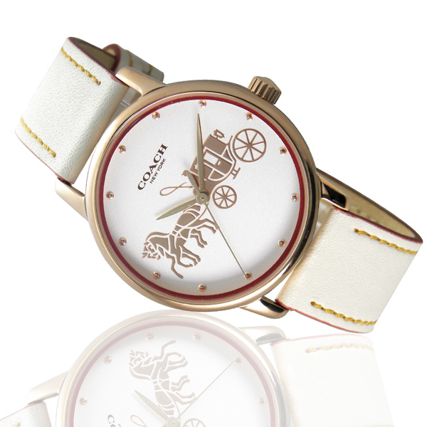 萬年鐘錶 - COACH 錶  經典LOGO 皮革女錶   14502973   錶徑36MM