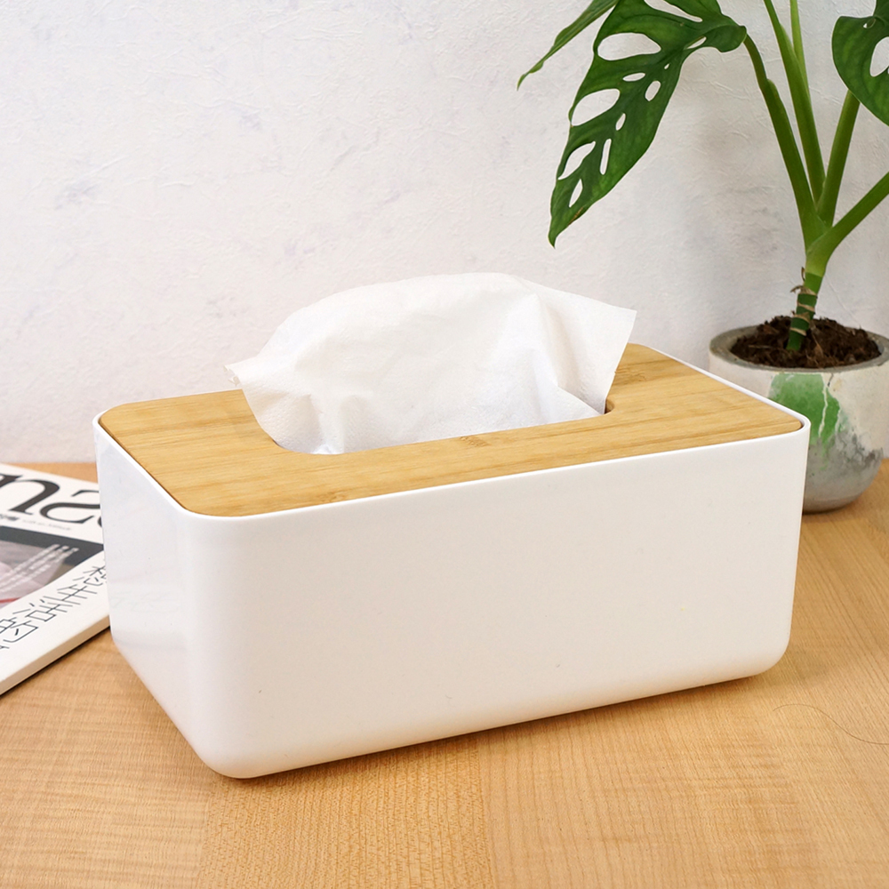 經典百搭竹蓋面紙收納盒