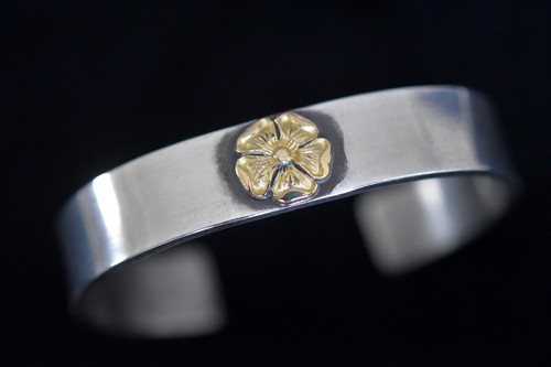 LOVE系列 12mm點金玫瑰平打手鐲