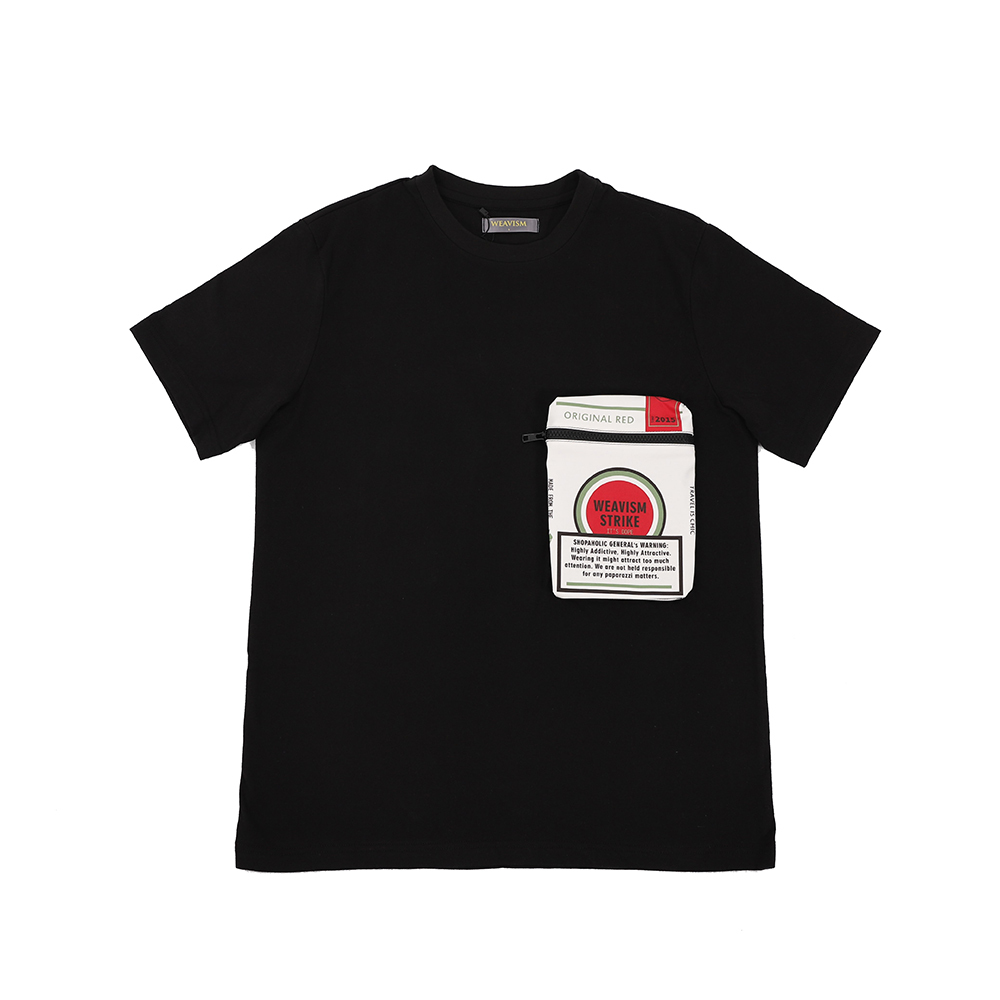 煙盒Tee 黑 - 白(鴻運)