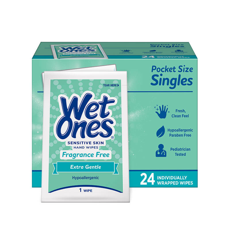 美國 Wet Ones 抗病毒殺菌濕紙巾 24片裝 （敏感肌適用）