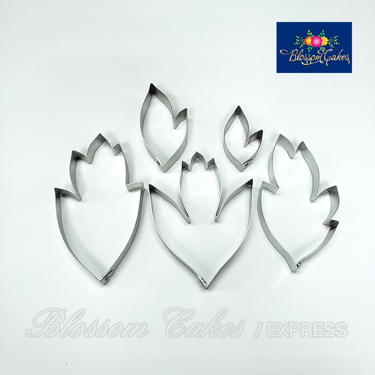 Peony Leaf Cutters, Set of 5