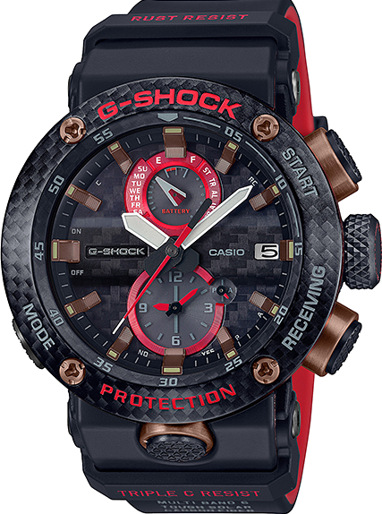 萬年鐘錶 - G-SHOCK  MASTER OF G 系列  碳纖維太陽能藍芽+電波 男錶  GWR-B1000X-1A    錶徑 : 46.4mm