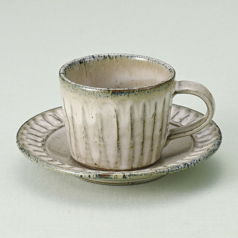 【美濃燒】黑乳流 咖啡杯組