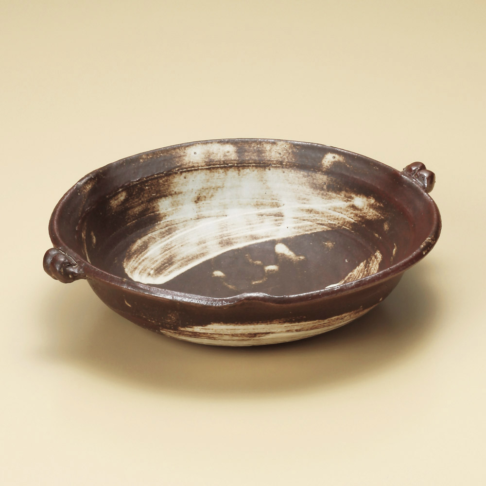 【萬古燒】唐津刷毛目耐熱陶盤