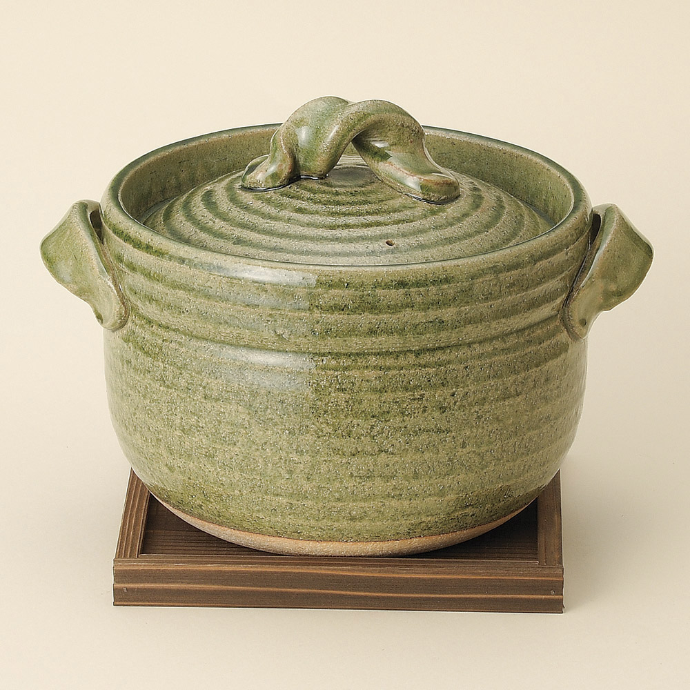 【信樂燒】綠釉五合御飯鍋