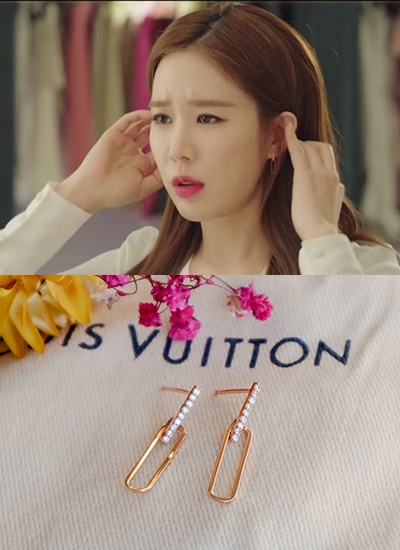[現貨]《愛的迫降》一字鑽環扣耳環