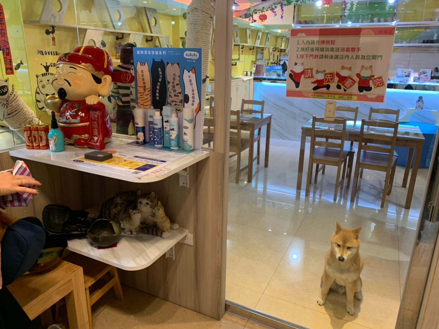 咪可思啾芭店內陳列了HuRuRu寵物系列商品