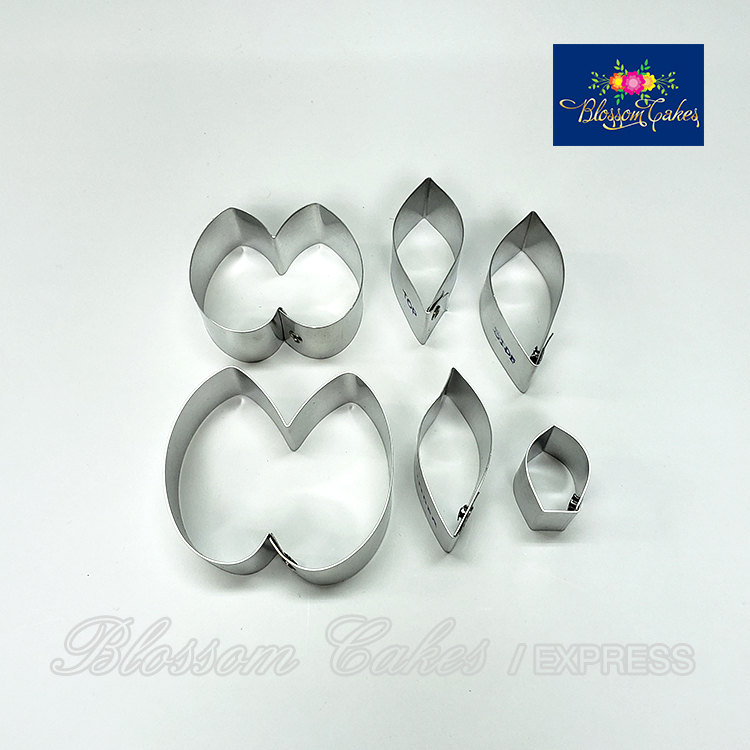 Purple Orchid Tree / Bauhinia Petal & Leaf Cutters, Set of 6