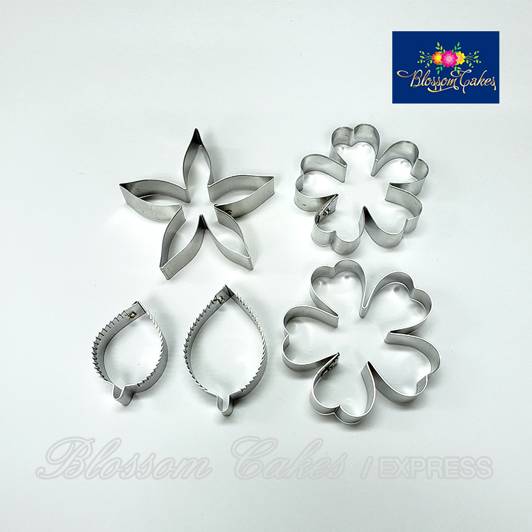 Wild Rose Petal & Leaf Cutters, Set of 5