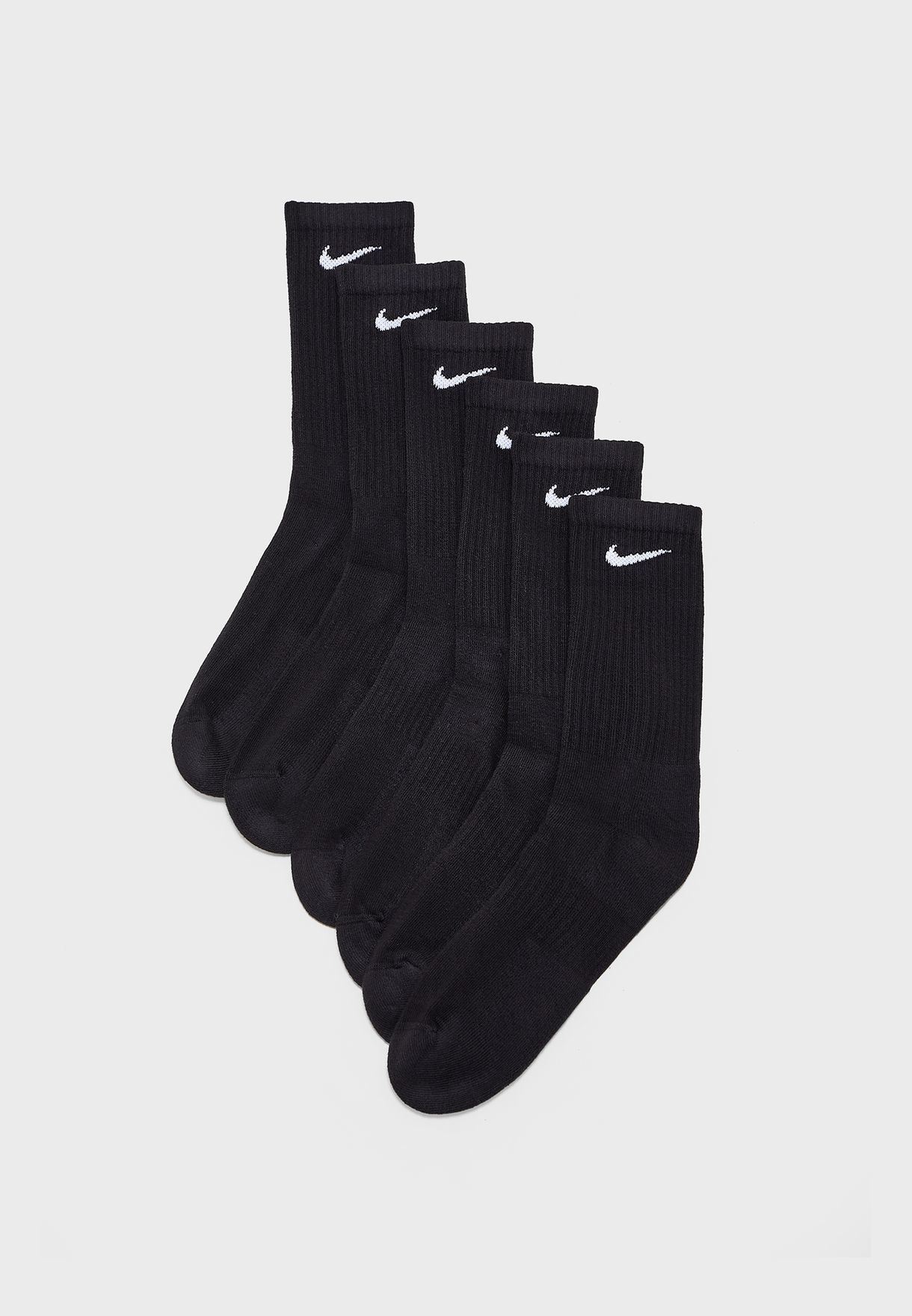 mens nike socks 6 pack black