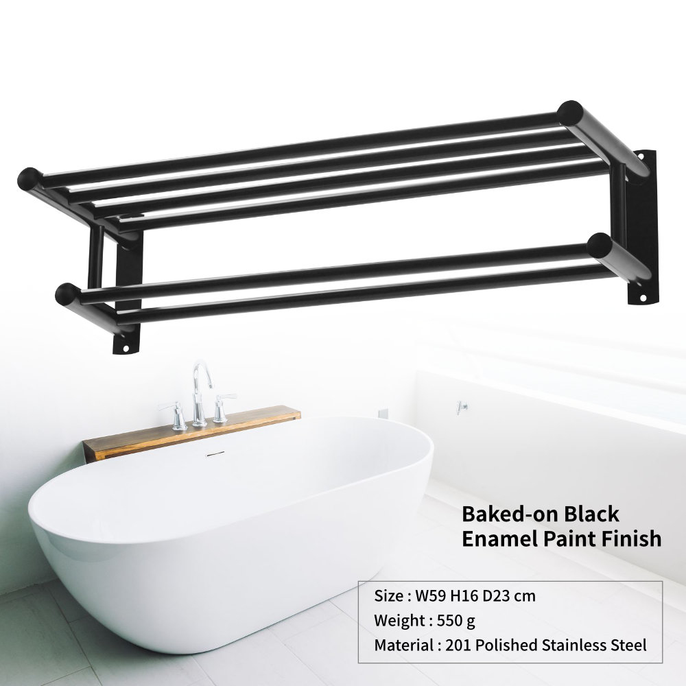 TRENY 浴室毛巾置衣架 - 201黑色