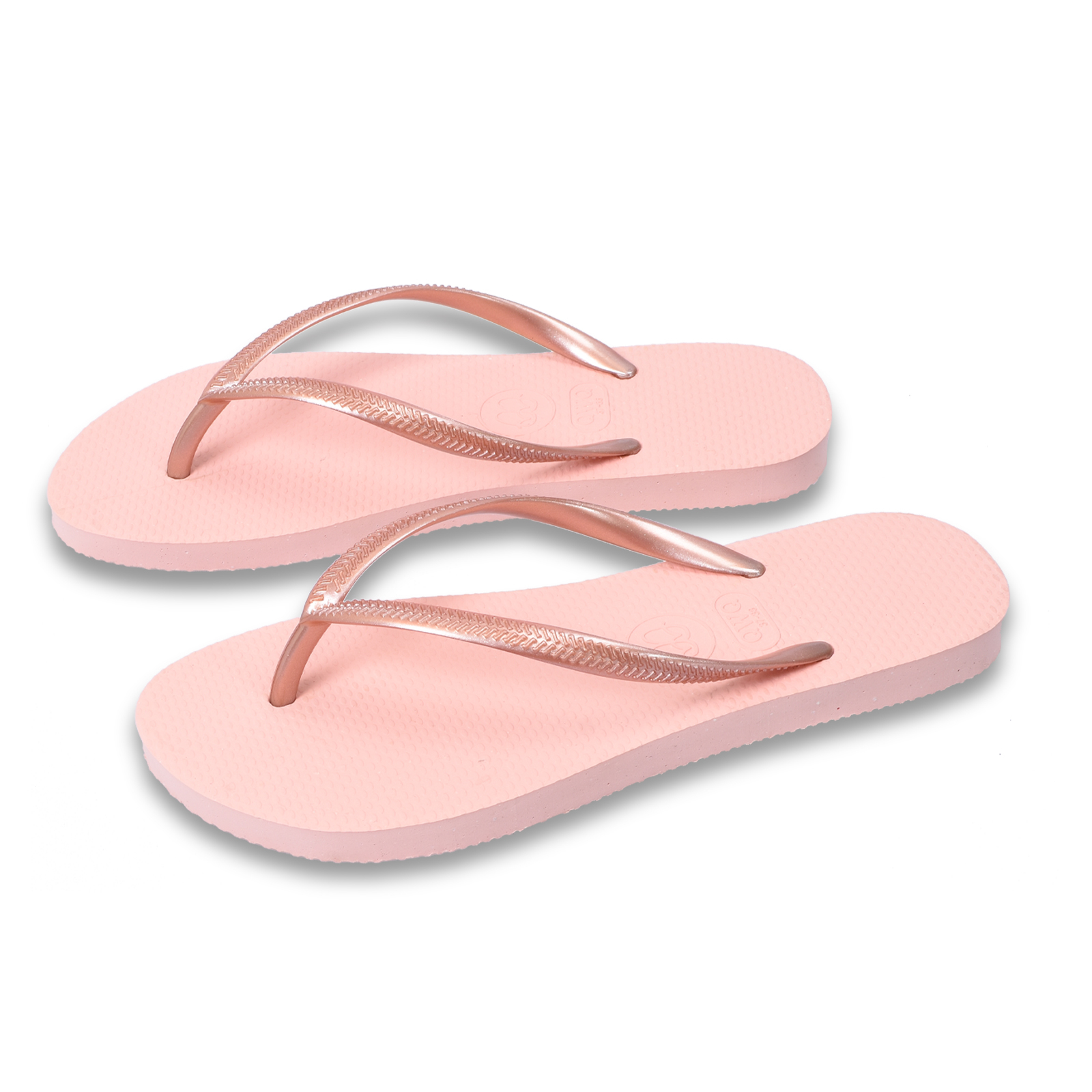 Slim窈窕系列 粉金 女款平底人字夾腳拖