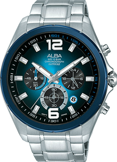 萬年鐘錶 - ALBA    休閒三眼男錶   VD53-X278B   /  AT3B79X1  錶徑42MM
