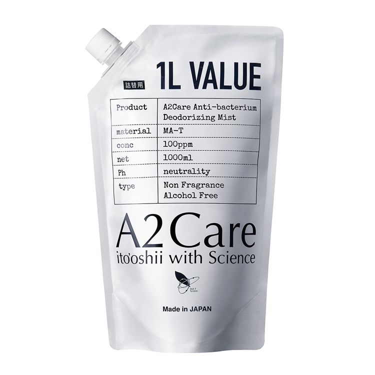 日本製】A2Care 無色無味除菌消臭噴霧1L (補充裝)