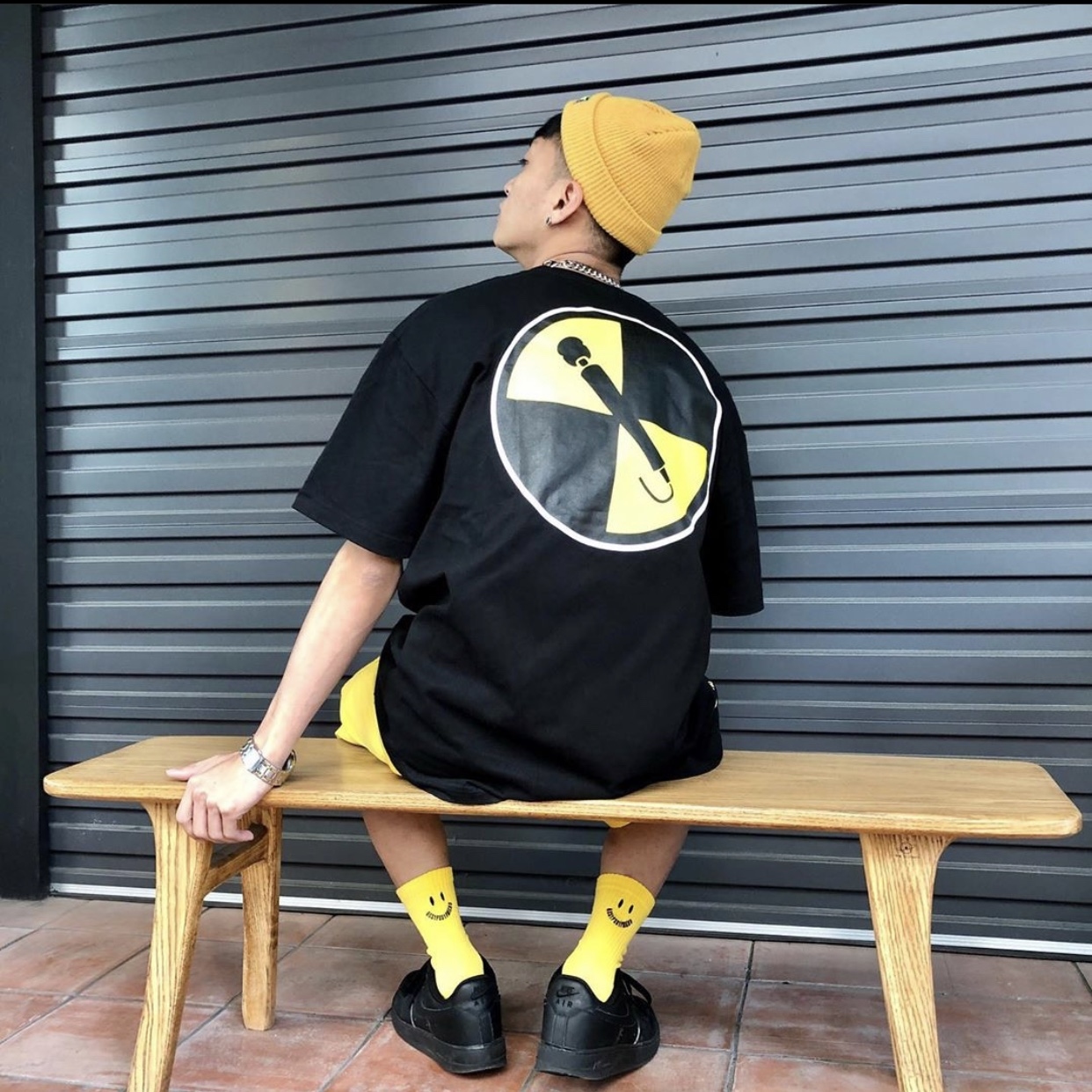 拚音臉圖襪 _ 黃色_BF190027