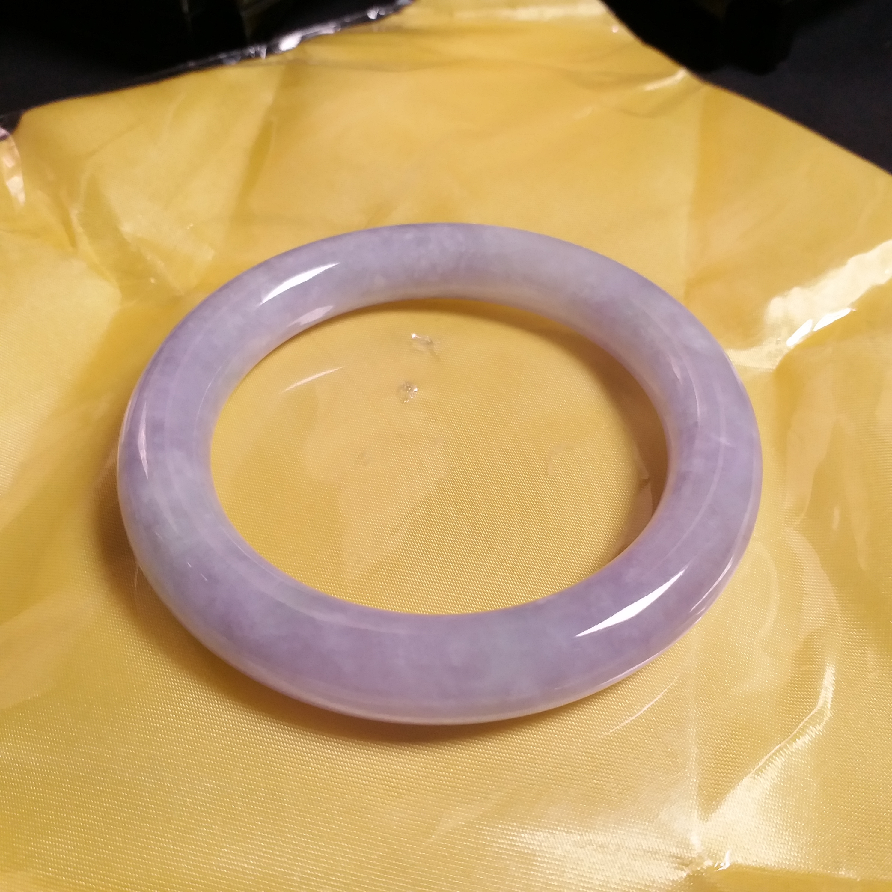 冰糯紫羅蘭圓條玉鐲 58.94mm, 天然翡翠A玉, 緬甸玉, Jade, Jadeite